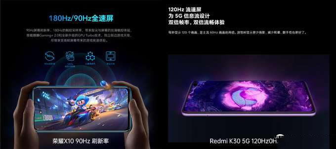 120u5Gж֙CuysҫX10 vs Redmi K30 5GOٰ棩